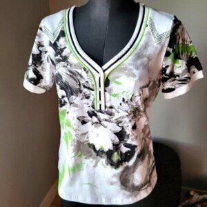 VEX Cotton floral Bling T Shirt Sz M